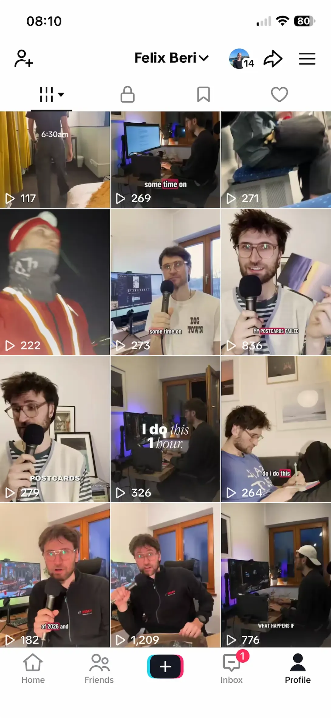 Screenshot of TikTok Profile of Felix Beri on the 5th of feb 2026